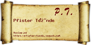 Pfister Tünde névjegykártya