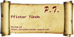 Pfister Tünde névjegykártya